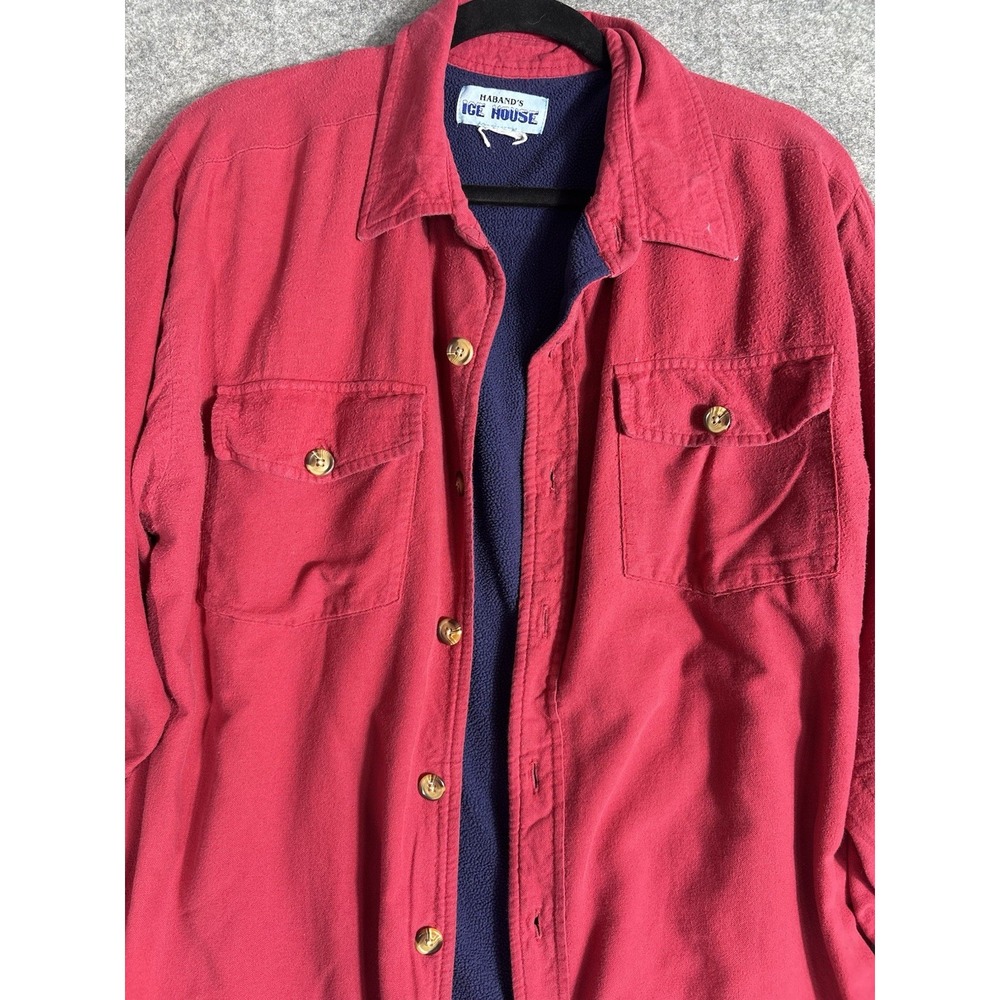 Vintage Habands Ice House Fleece Lined Button Front Shirt Jacket‎ Sz L - Picture 2 of 8